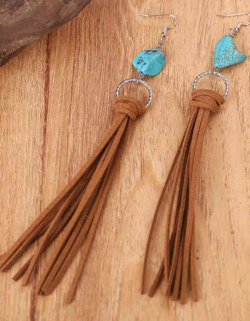 Load image into Gallery viewer, Turquoise Fringe Detail Earrings
