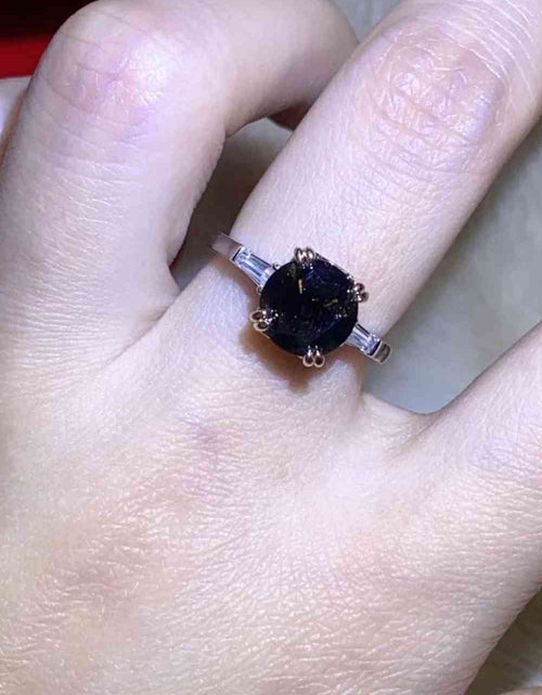 Load image into Gallery viewer, 2 Carat Black Moissanite Platinum-Plated Ring
