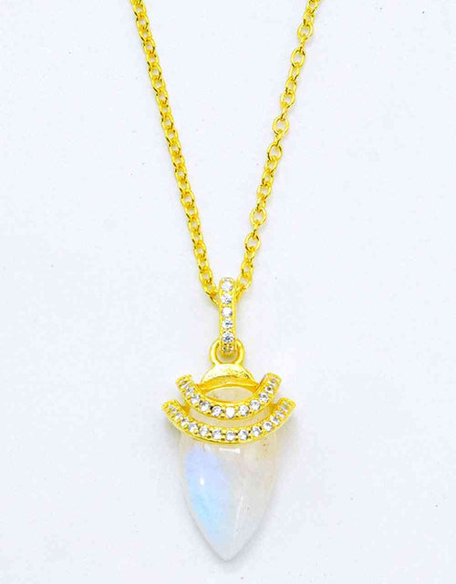 Load image into Gallery viewer, 18K Gold-Plated Moonstone Pendant Necklace
