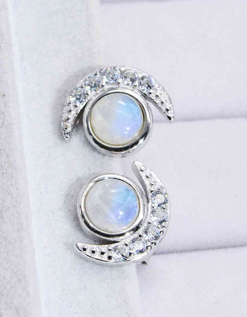 Load image into Gallery viewer, 925 Sterling Silver Moonstone Stud Earrings
