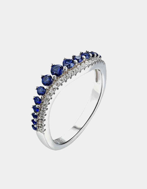 Load image into Gallery viewer, Lab-Grown Sapphire 925 Sterling Silver Rings
