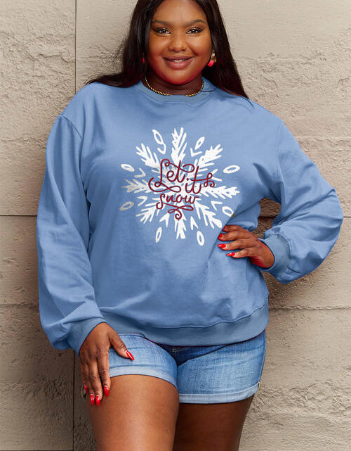 Load image into Gallery viewer, Simply Love Full Size LET IT SNOW Long Sleeve Sweatshirt
