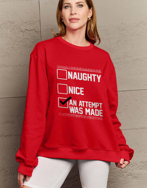 Load image into Gallery viewer, Simply Love Full Size Letter Graphic Long Sleeve Sweatshirt
