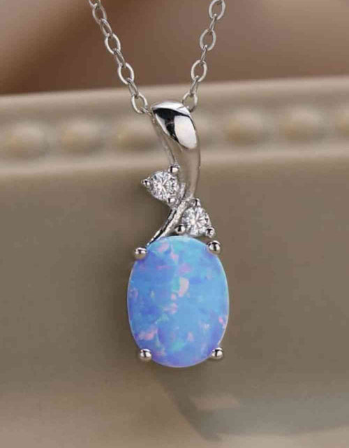 Load image into Gallery viewer, Opal Oval Pendant Chain Necklace
