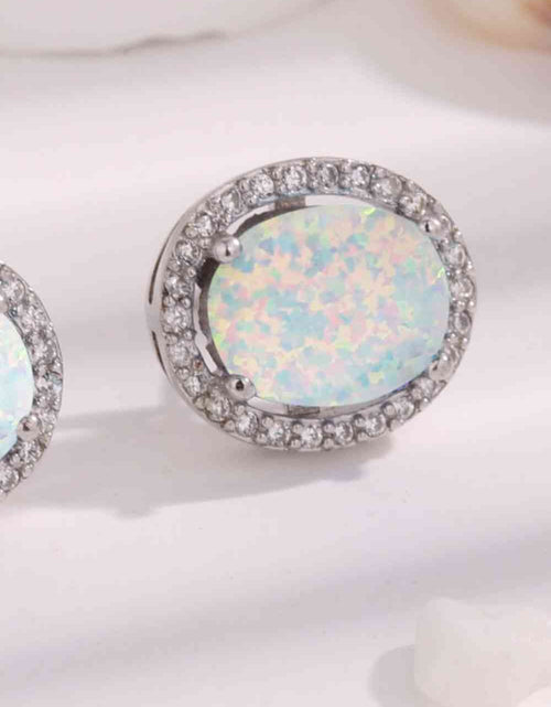 Load image into Gallery viewer, Opal Round Earrings
