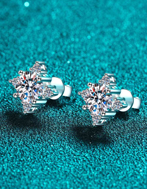 Load image into Gallery viewer, Four Leaf Clover 2 Carat Moissanite Stud Earrings
