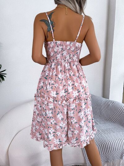 Load image into Gallery viewer, Printed Plunge Cap Sleeve Cami Dress
