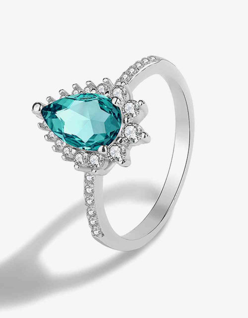 Load image into Gallery viewer, Paraiba Blue Zircon Pear Shape Ring
