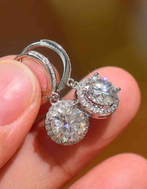 Load image into Gallery viewer, 2 Carat Moissanite Round Drop Earrings
