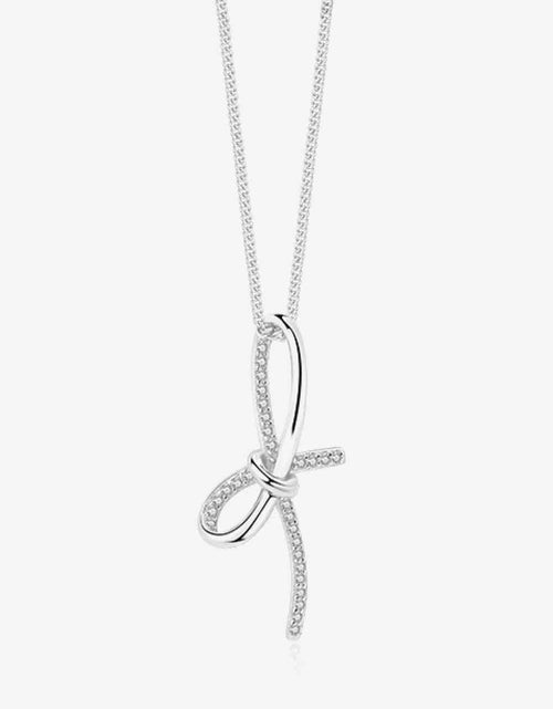 Load image into Gallery viewer, Zircon Bow Pendant Necklace
