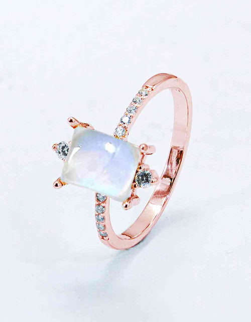 Load image into Gallery viewer, 925 Sterling Silver Square Moonstone Ring
