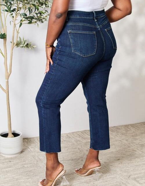 Load image into Gallery viewer, BAYEAS Full Size Raw Hem Straight Jeans
