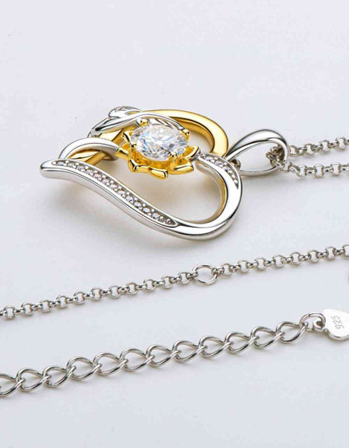 Load image into Gallery viewer, Two-Tone 1 Carat Moissanite Heart Pendant Necklace
