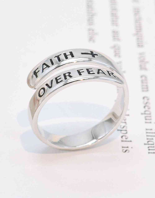 Load image into Gallery viewer, 925 Sterling Silver FAITH OVER FEAR Bypass Ring
