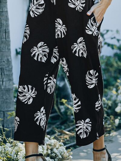 Load image into Gallery viewer, Printed Spaghetti Strap Jumpsuit with Pockets
