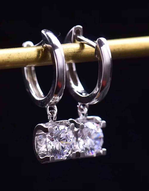 Load image into Gallery viewer, Feel The Surprise 1 Carat Moissanite Platinum-Plated Drop Earrings
