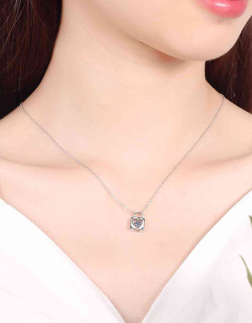 Load image into Gallery viewer, Adored Moissanite Lock Pendant Necklace
