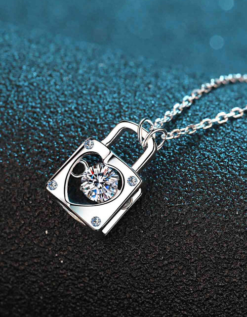 Load image into Gallery viewer, Adored Moissanite Lock Pendant Necklace
