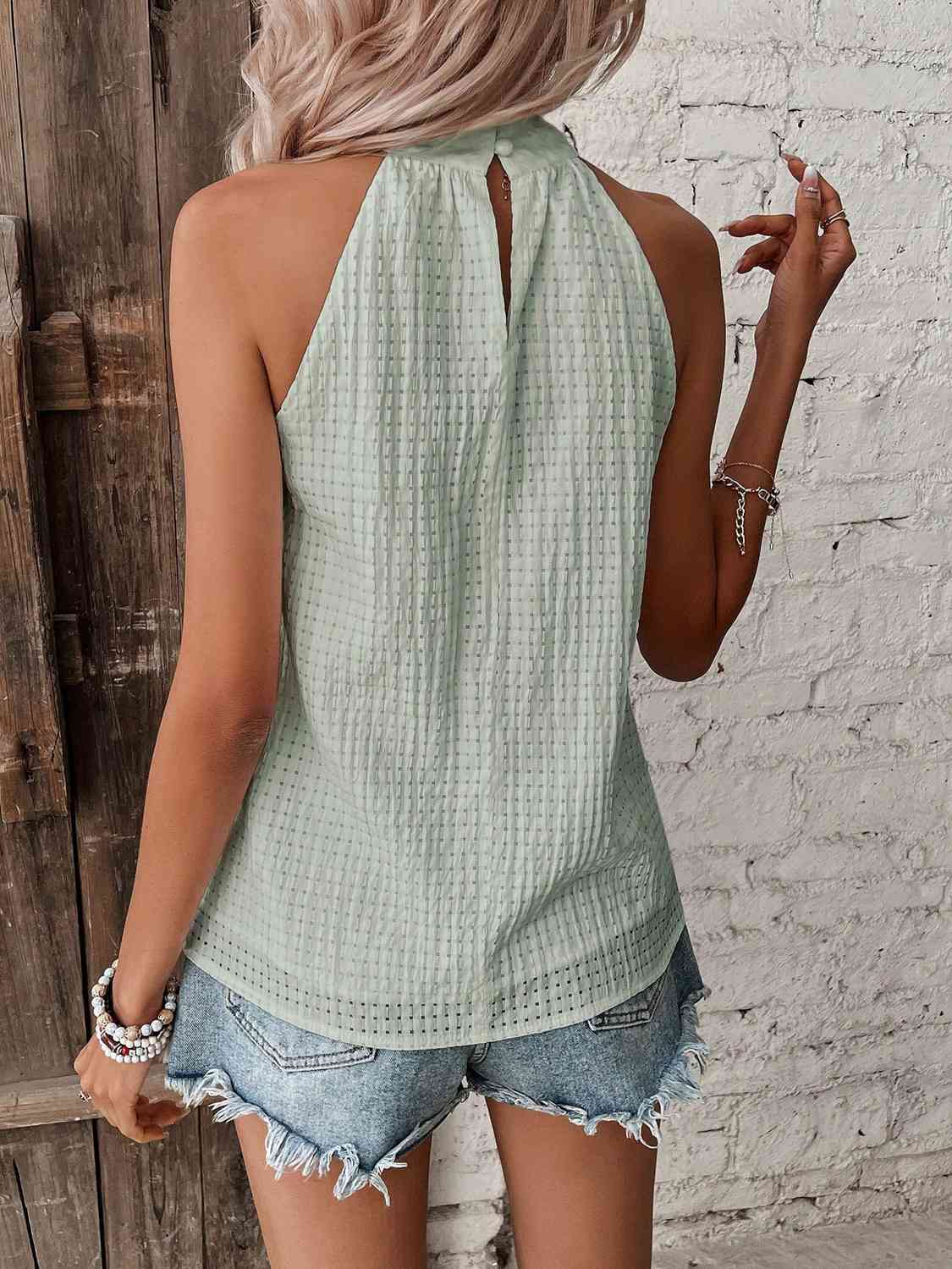 Halter Neck Dot Detail Top