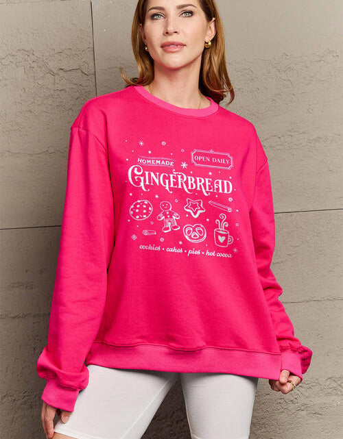 Load image into Gallery viewer, Simply Love Full Size GINGERBREAD Long Sleeve Sweatshirt
