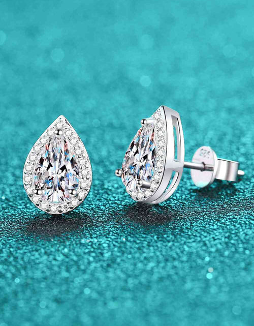 Load image into Gallery viewer, Moissanite Teardrop Stud Earrings
