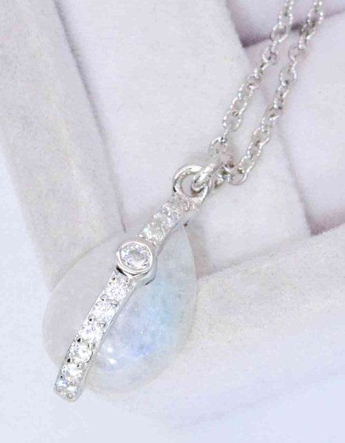 Load image into Gallery viewer, Natural Moonstone and Zircon Pendant Necklace
