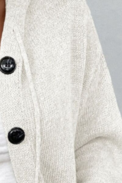 Load image into Gallery viewer, Drawstring Button Up Hooded Cardigan
