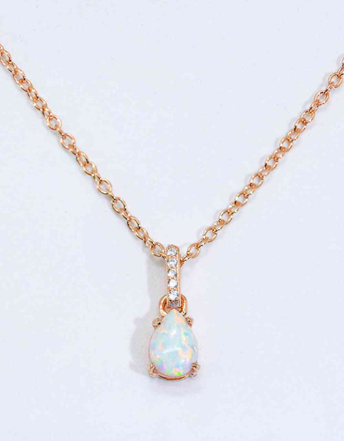 Load image into Gallery viewer, Opal Pendant 925 Sterling Silver Chain-Link Necklace
