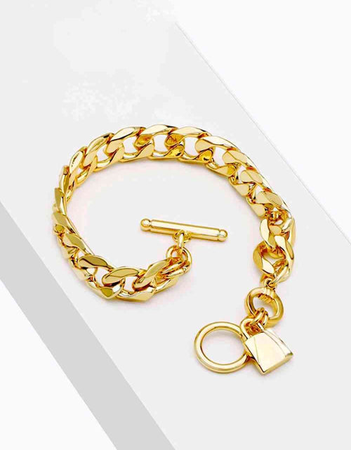 Load image into Gallery viewer, Lock Charm Toggle Clasp Bracelet
