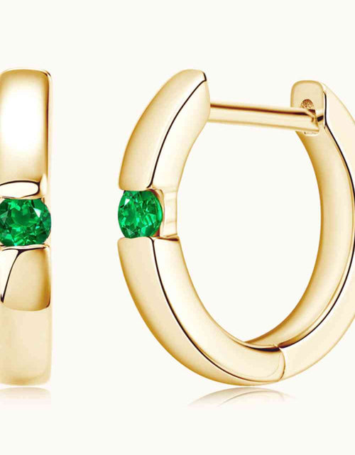 Load image into Gallery viewer, Lab-Grown Emerald Earrings
