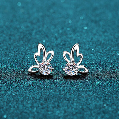 Load image into Gallery viewer, 1 Carat Moissanite Butterfly Shape Earrings
