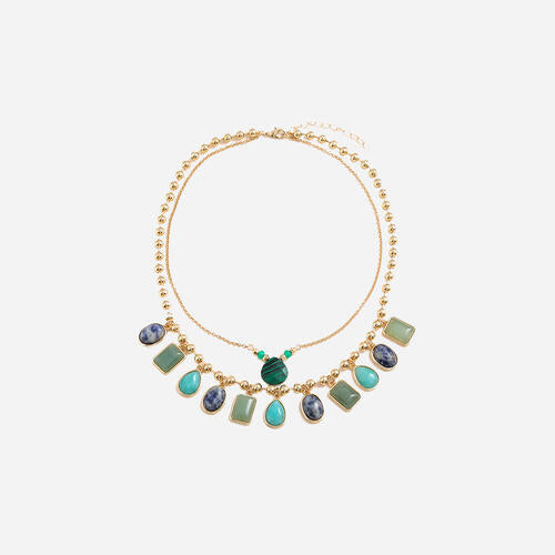 Load image into Gallery viewer, Geometric Alloy Double-Layered Necklace
