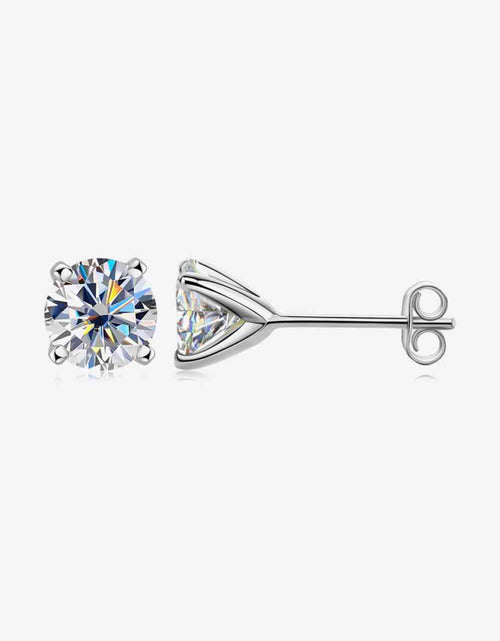 Load image into Gallery viewer, 925 Sterling Silver 1 Carat Moissanite 4-Prong Stud Earrings
