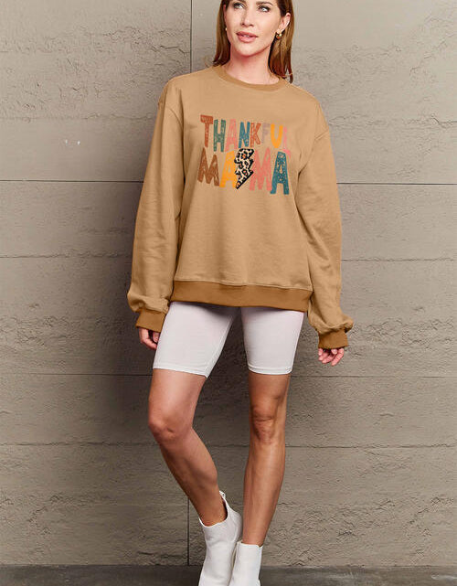 Load image into Gallery viewer, Simply Love Full Size Letter Graphic Long Sleeve Sweatshirt
