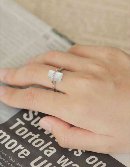 Load image into Gallery viewer, Natural Moonstone Platinum-Plated Ring
