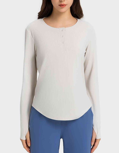 Load image into Gallery viewer, Round Neck Long Sleeve Sport Top
