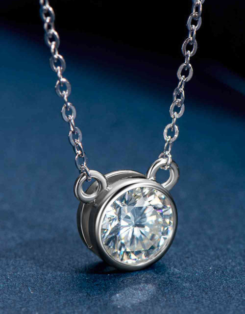 Load image into Gallery viewer, 925 Sterling Silver 1 Carat Moissanite Round Pendant Necklace
