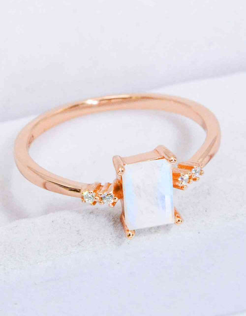 Load image into Gallery viewer, Rectangle Natural Moonstone Ring
