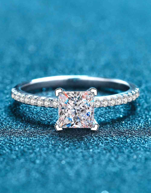 Load image into Gallery viewer, Rhodium-Plated 2 Carat Moissanite Four-Prong Ring
