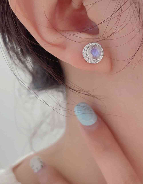 Load image into Gallery viewer, High Quality Natural Moonstone 925 Sterling Silver Stud Earrings
