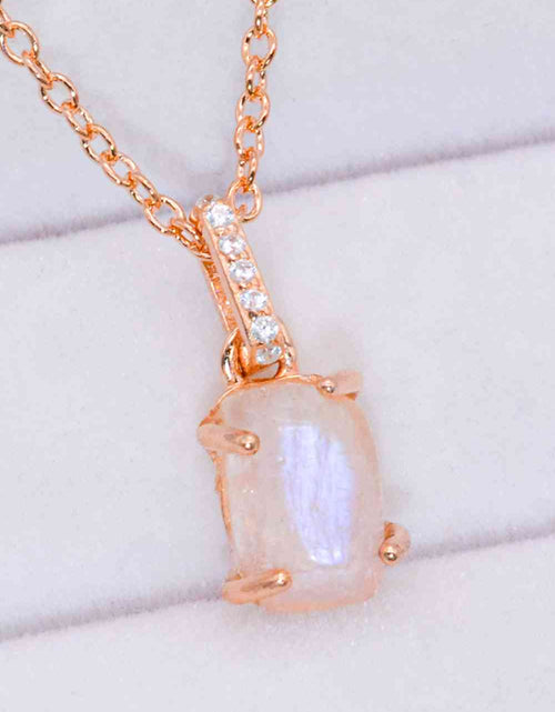 Load image into Gallery viewer, Natural Moonstone 4-Prong Pendant Necklace
