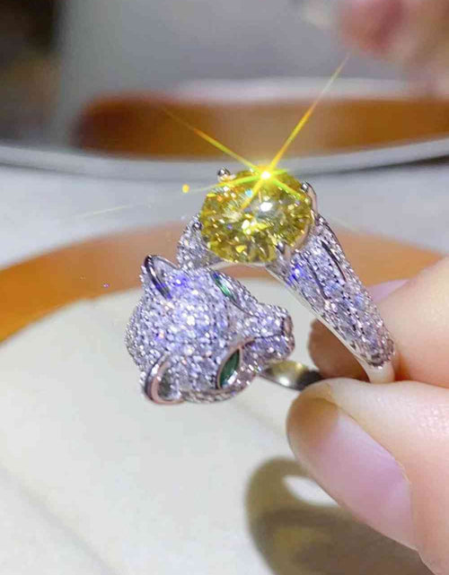 Load image into Gallery viewer, 2 Carat Yellow Moissanite Animal Bypass Ring
