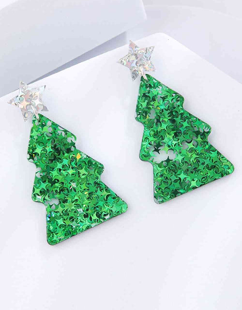 Load image into Gallery viewer, Christmas Tree Acrylic Earrings
