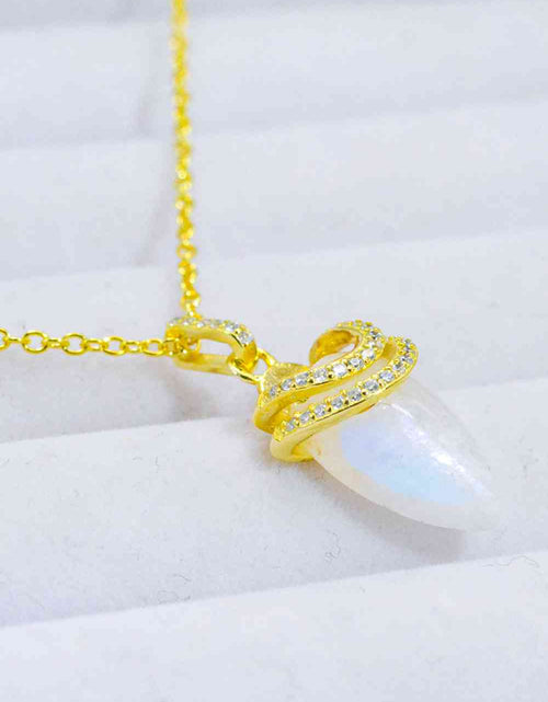 Load image into Gallery viewer, 18K Gold-Plated Moonstone Pendant Necklace
