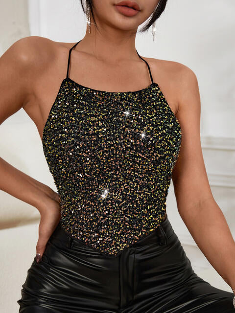 Load image into Gallery viewer, Sequin Halter Neck Cami
