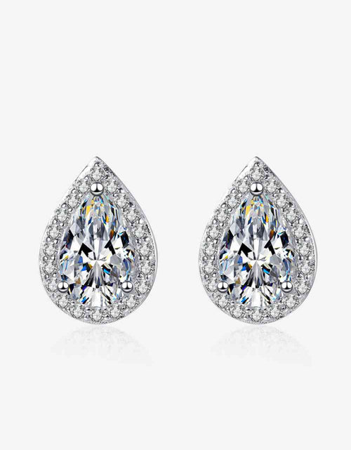 Load image into Gallery viewer, Moissanite Teardrop Stud Earrings
