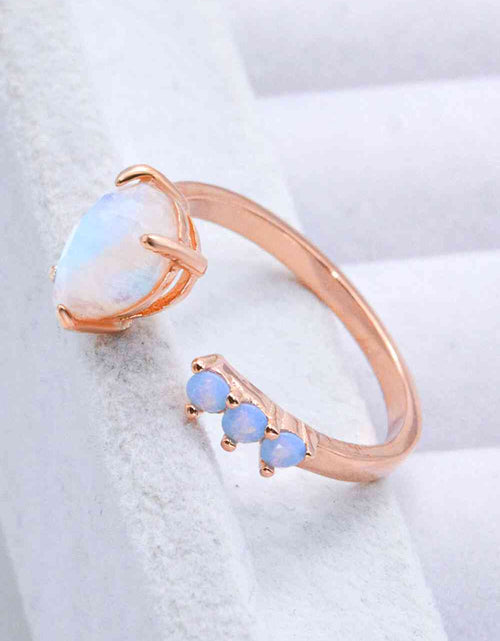 Load image into Gallery viewer, 18K Rose Gold-Plated Moonstone Open Ring
