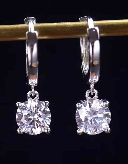 Load image into Gallery viewer, Feel The Surprise 1 Carat Moissanite Platinum-Plated Drop Earrings
