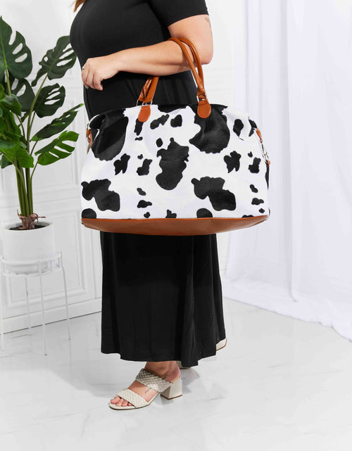 Load image into Gallery viewer, Animal Print Plush Weekender Bag
