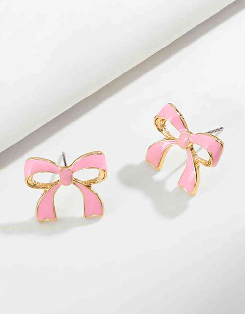 Load image into Gallery viewer, Bow-Shaped Zinc Alloy Earrings
